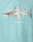 Palm Angels Shark Print T-Shirt Ice Blue