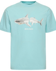 Palm Angels Shark Print T-Shirt Ice Blue