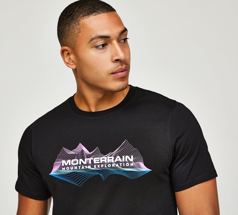 Monterrain Mountain Wave T-Shirt Jet Black